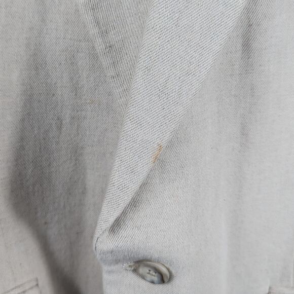 Lands End 44L Beige Linen Cotton Sport Coat Mens Made in USA 3 Button Blazer - Picture 7 of 9